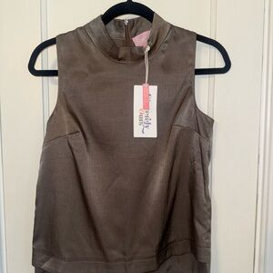 Brown Sleeveless Top